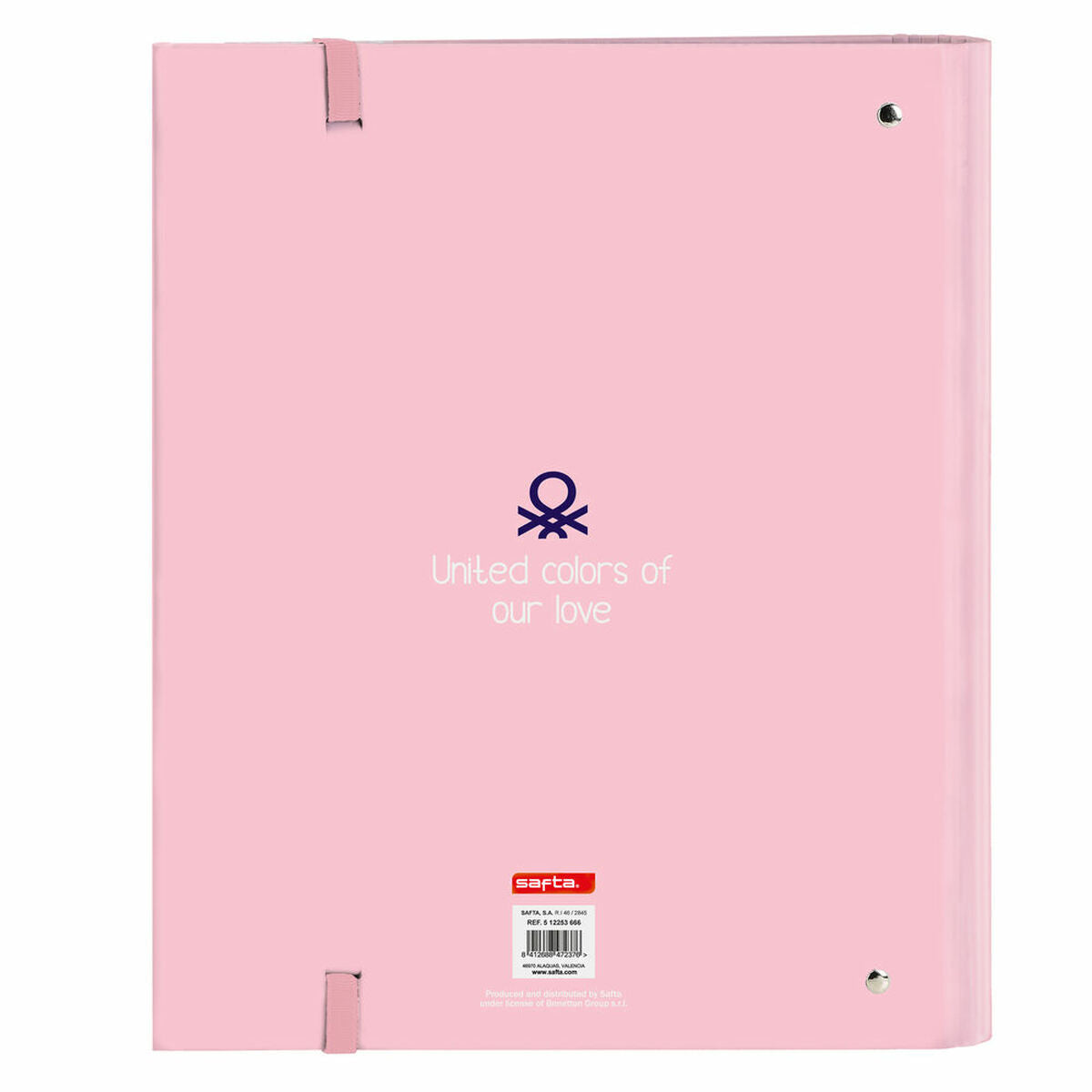Ring binder Benetton Vichy A4 Pink (27 x 32 x 3.5 cm)-1