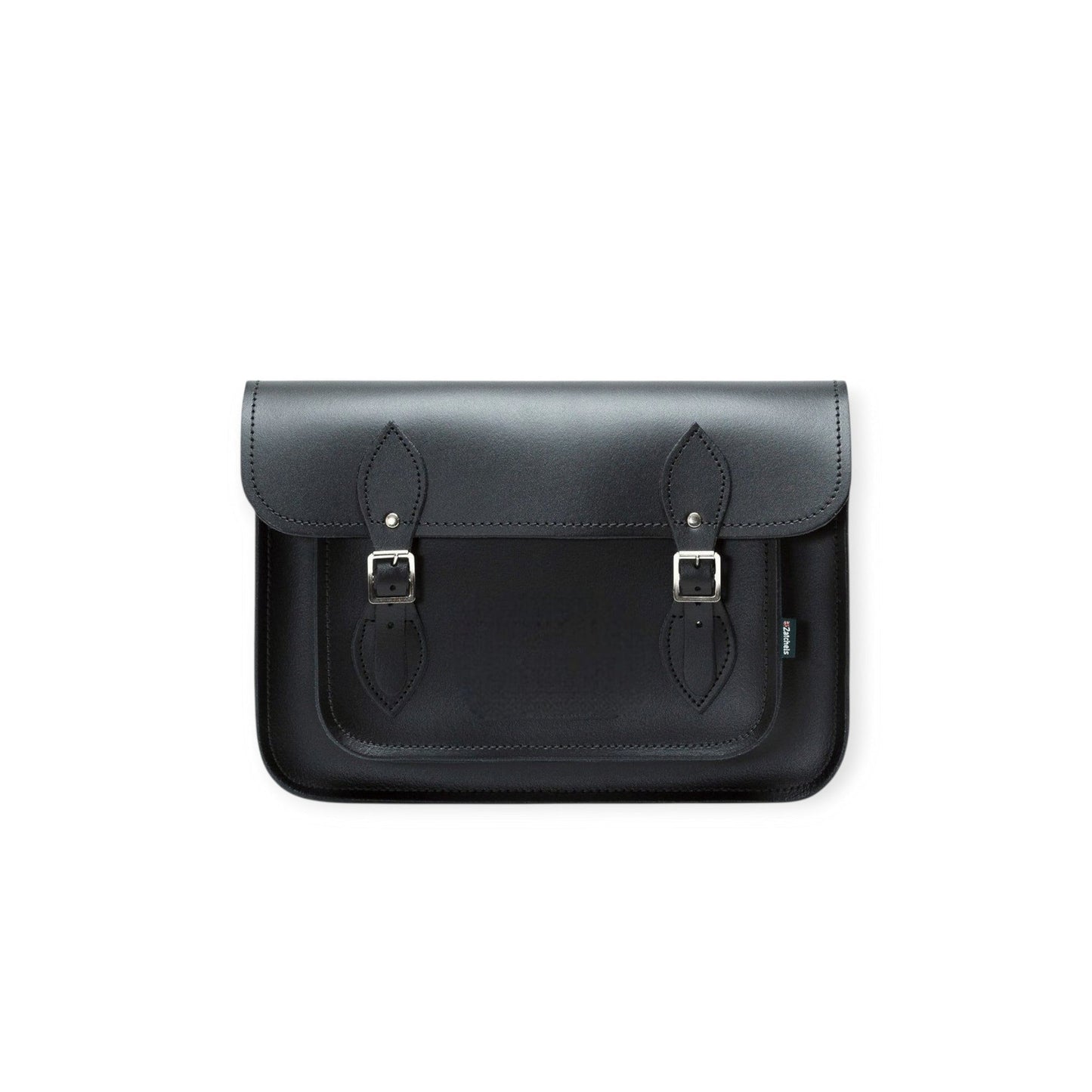 Leather Satchel - Black 11.5'' - In Stock & Ready to Ship-0