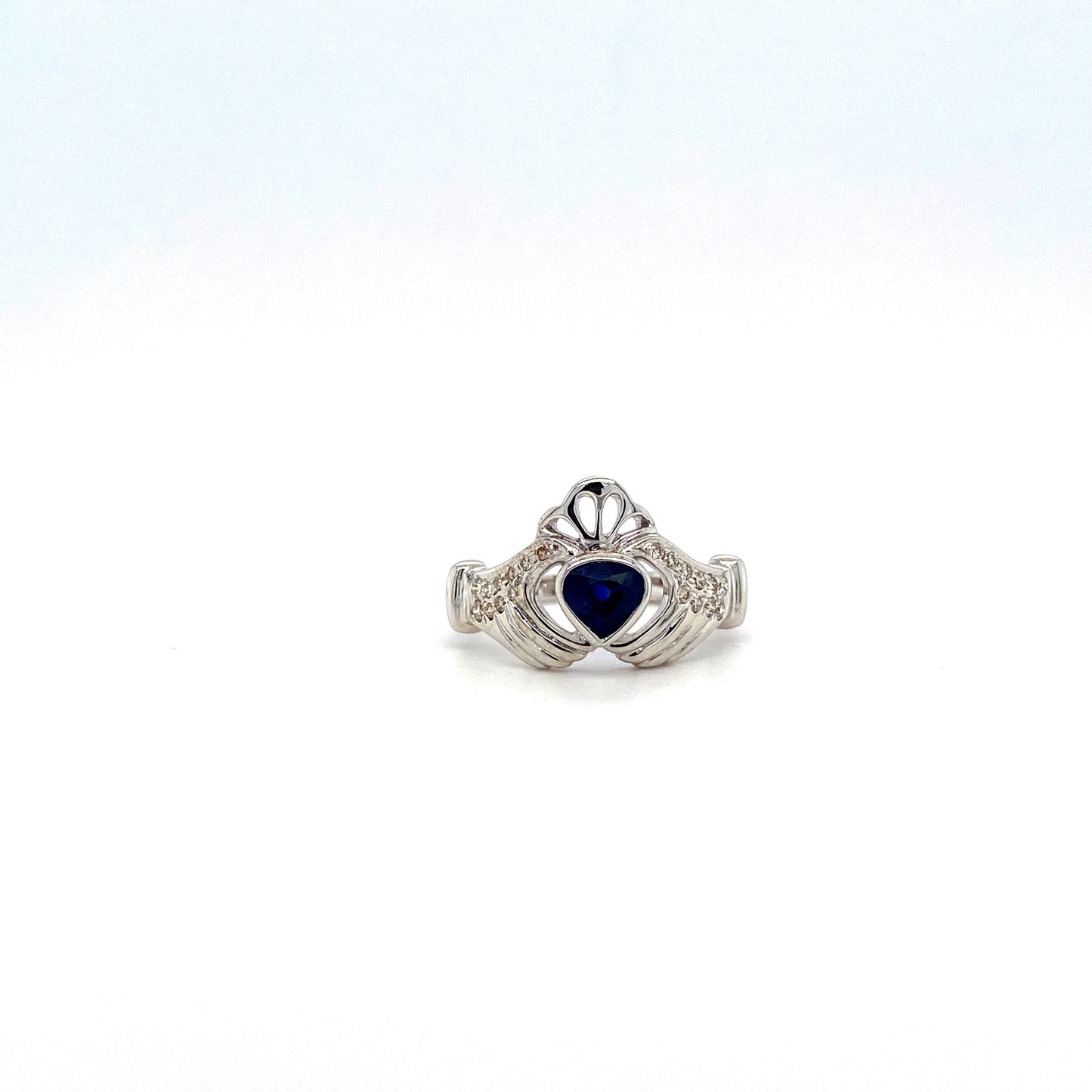 Sapphire and Diamond Ring in 18K White Gold - KGR 15478-0