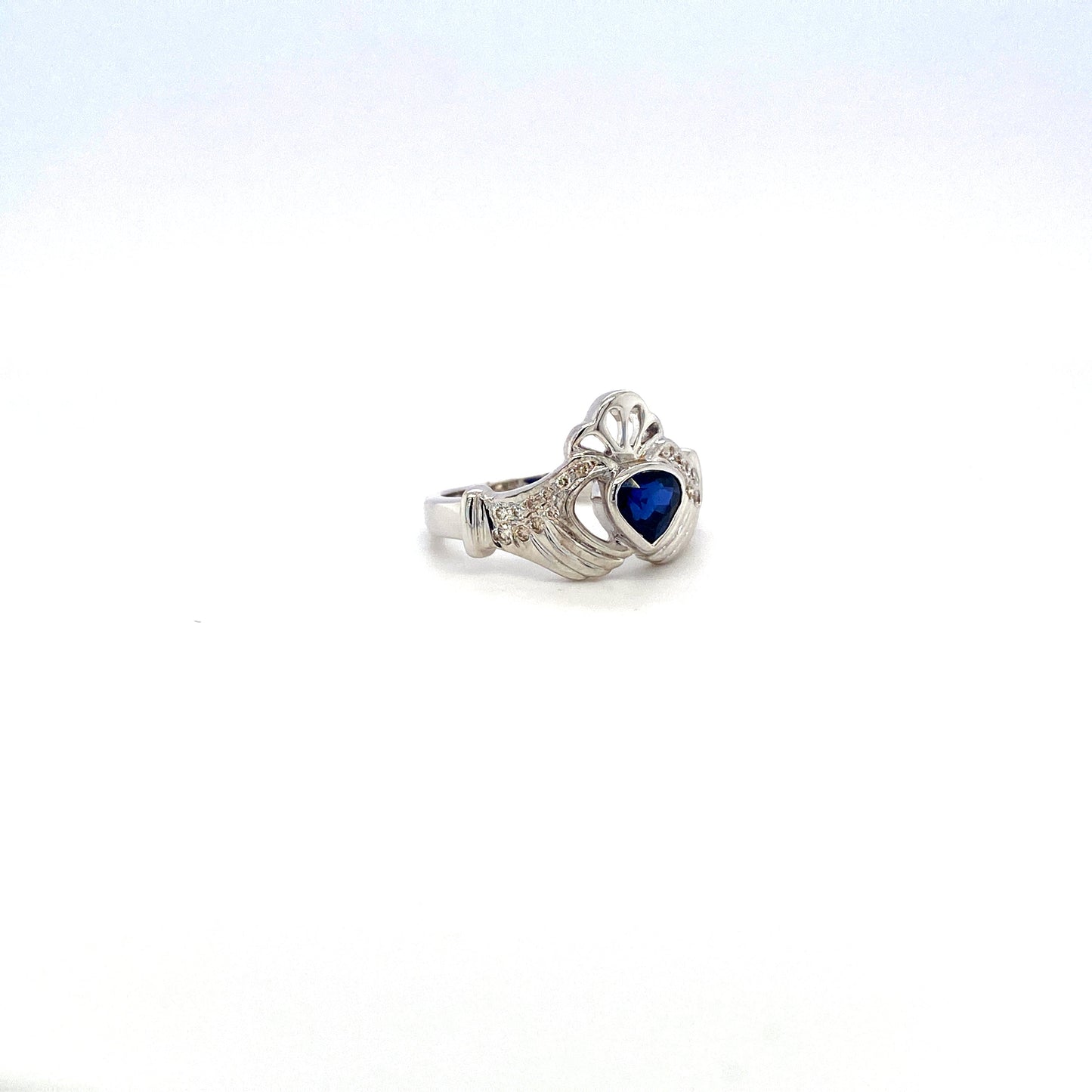 Sapphire and Diamond Ring in 18K White Gold - KGR 15478-1