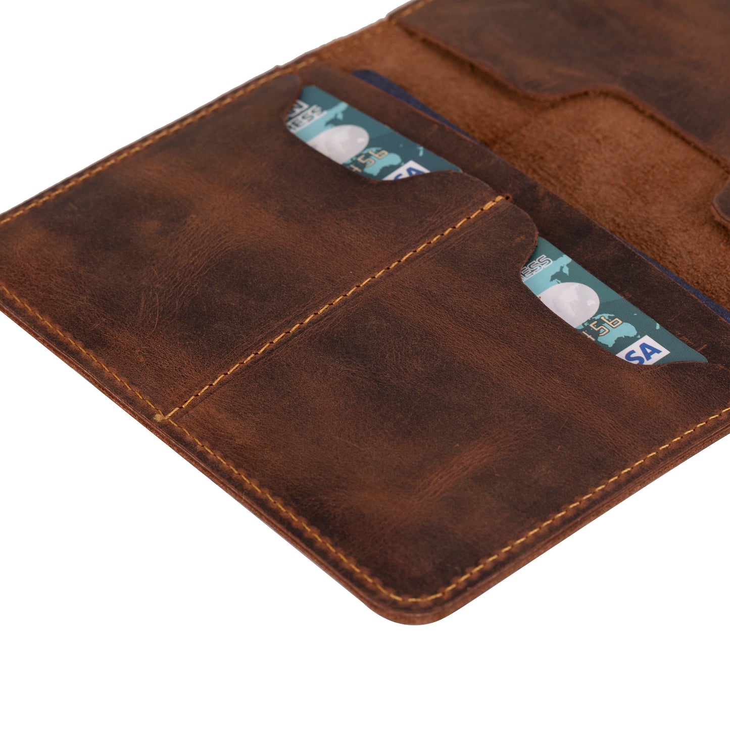 Tempe Genuine Leather Passport Holder - Handcrafted Travel Document Organizer-3