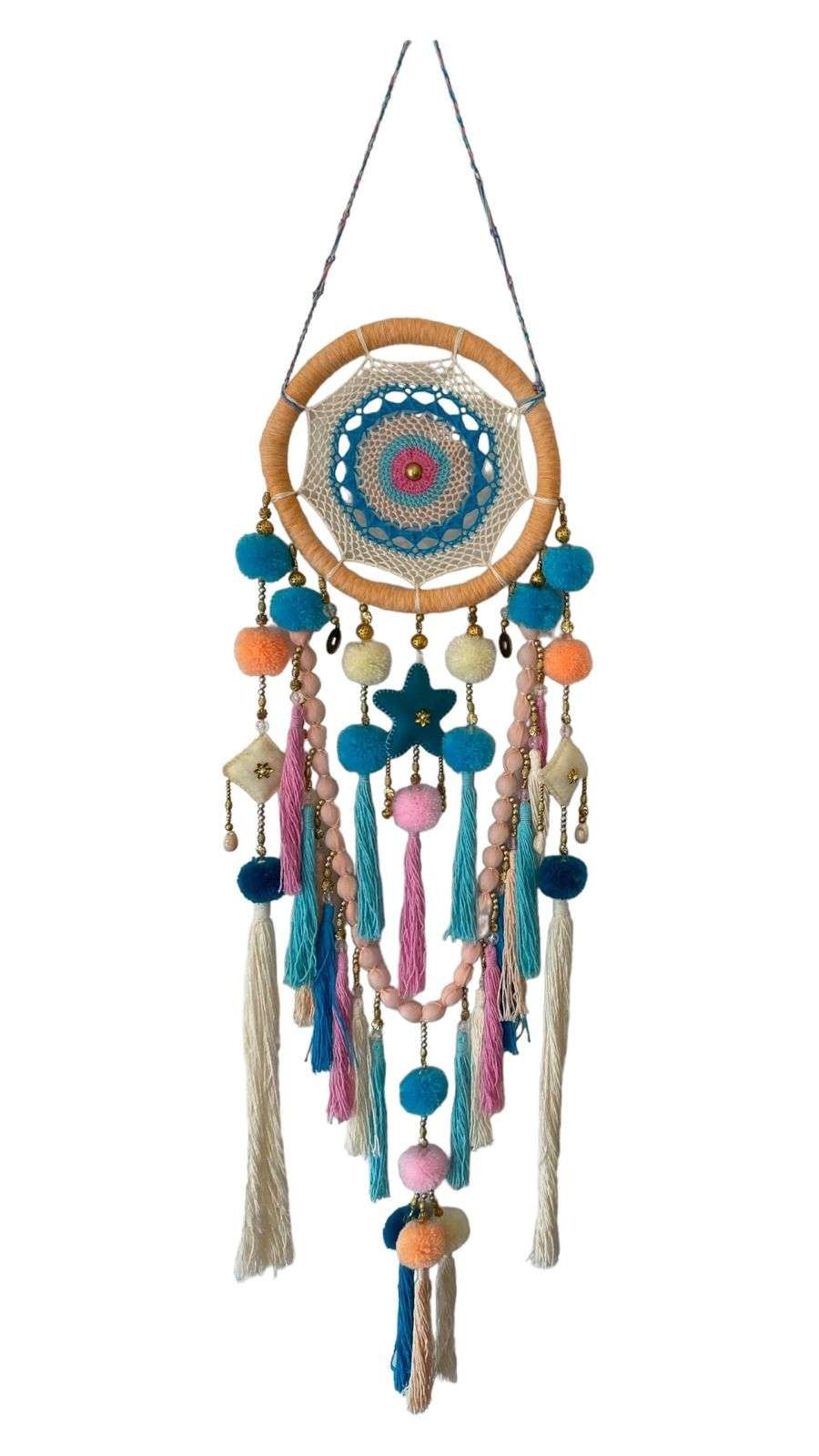 Premium Medium Green Mix Colourful Dream Catcher-0