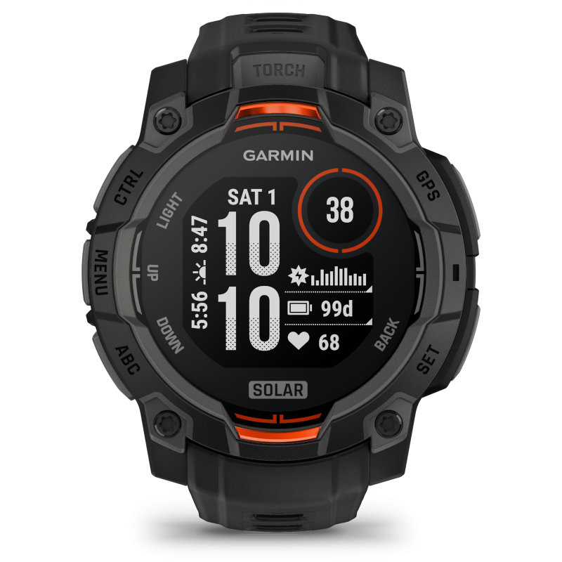 Smartwatch GARMIN Instinct 3 45mm SOLAR Black (010-02934-00)-0
