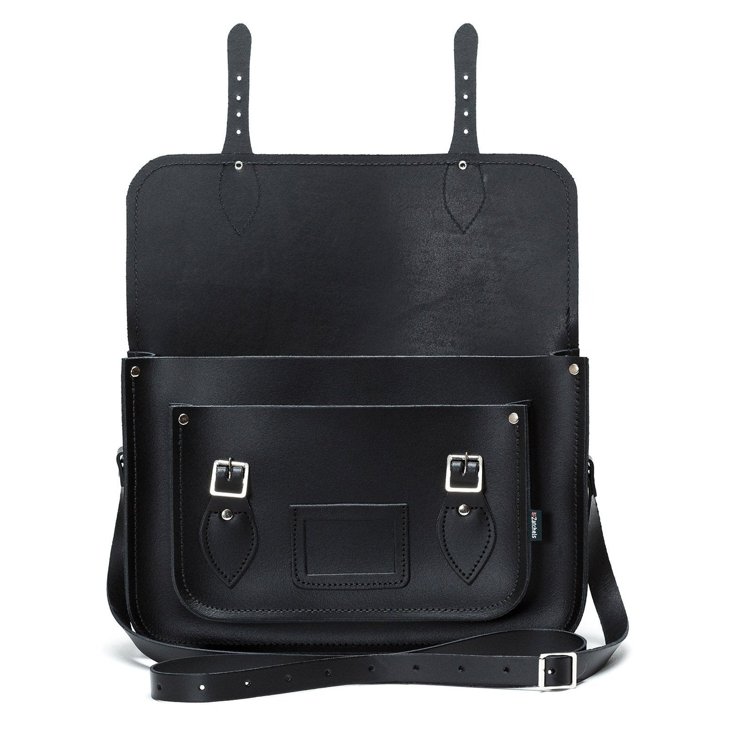 Leather Satchel - Black 13'' - In Stock & Ready to Ship-3