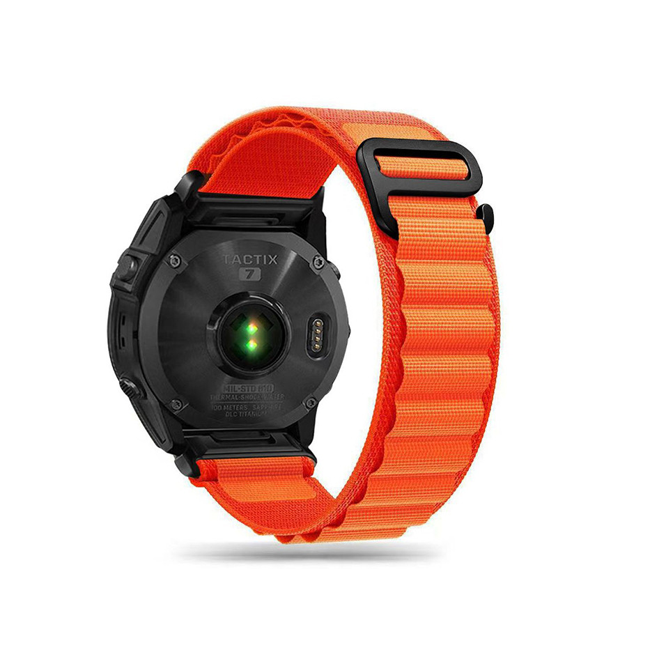Curea material textil Tech-Protect Nylon Pro compatibila cu Garmin Fenix 3/5X/3HR/5X Plus/6X/6X Pro/7X Orange (TP607741)-0