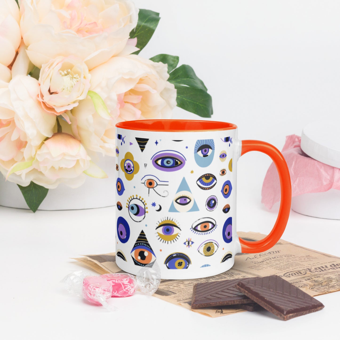 Evil Eye Souvenir Mug with Color Inside-7