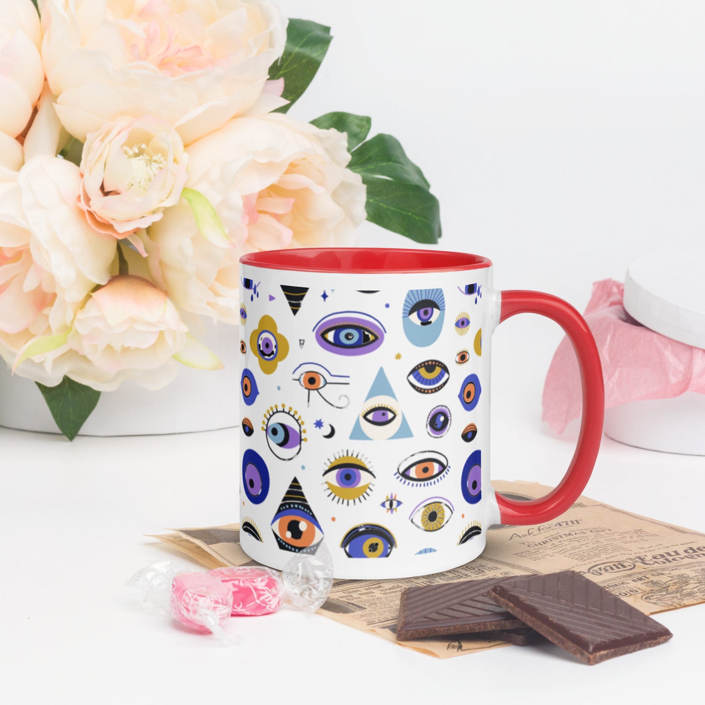 Evil Eye Souvenir Mug with Color Inside-4