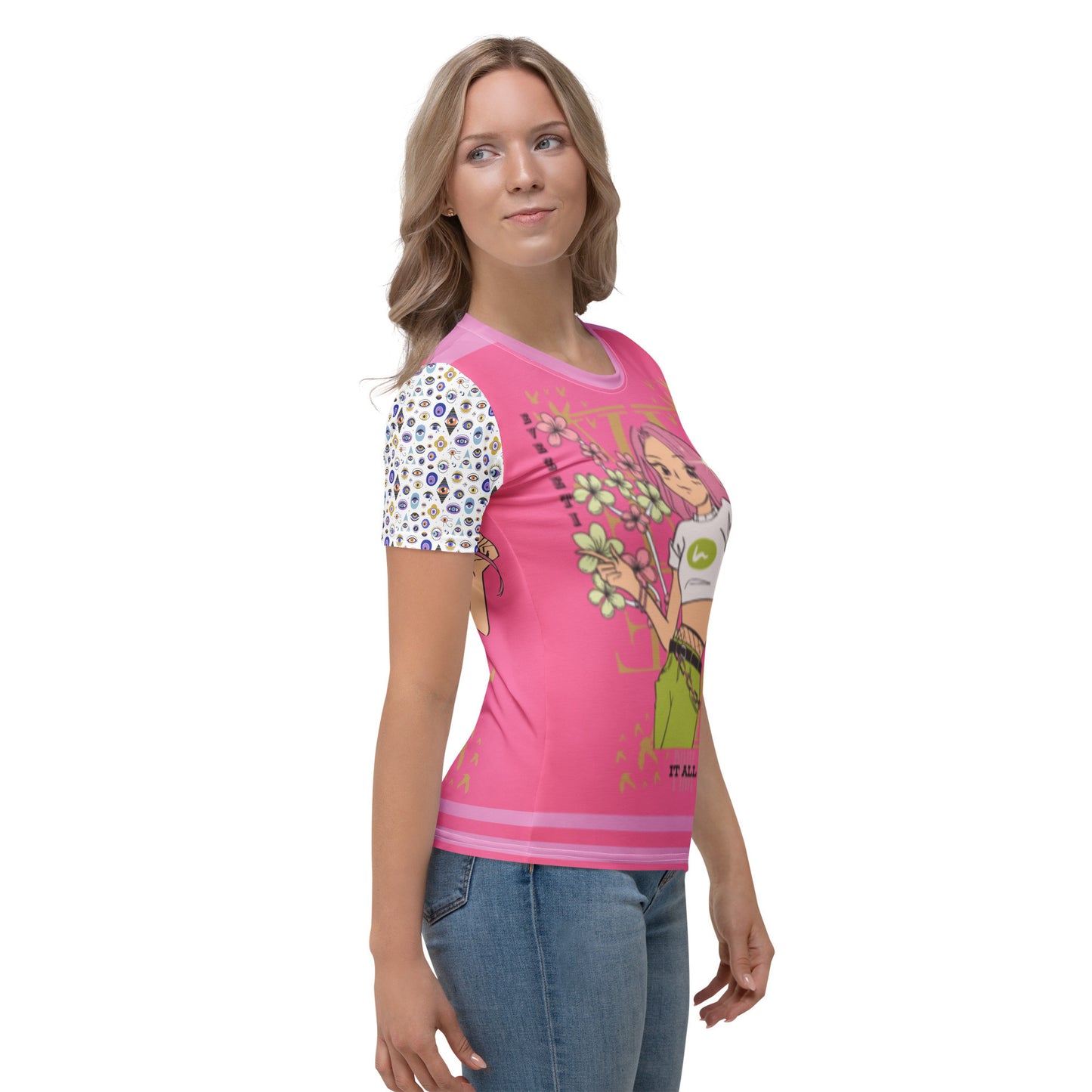 Evil Eye Aphrodite Pink it All collection Women's T-shirt-3