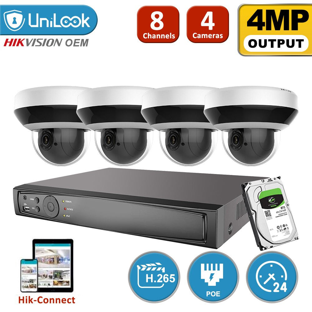 Hikvision OEM 8CH 4MP CCTV System H.265+ NVR with PTZ IP Kit-6
