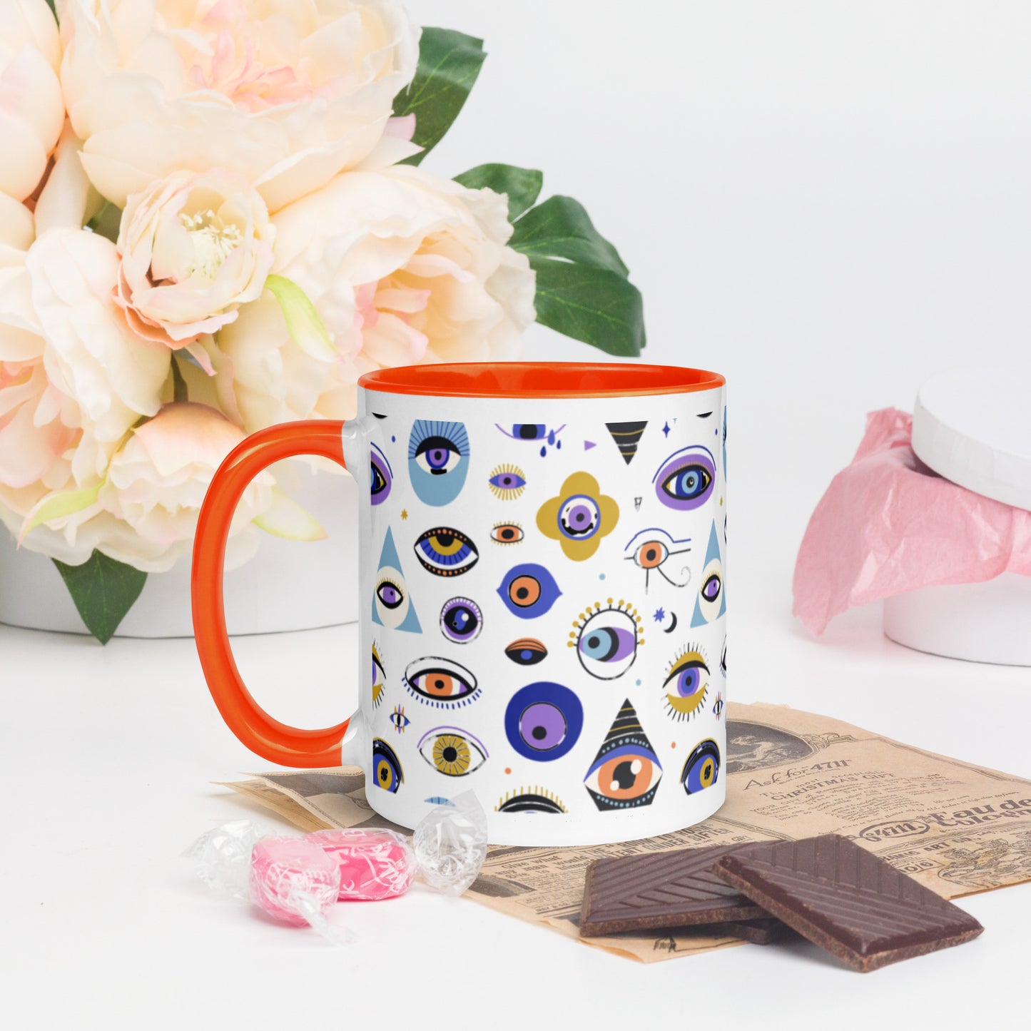 Evil Eye Souvenir Mug with Color Inside-6