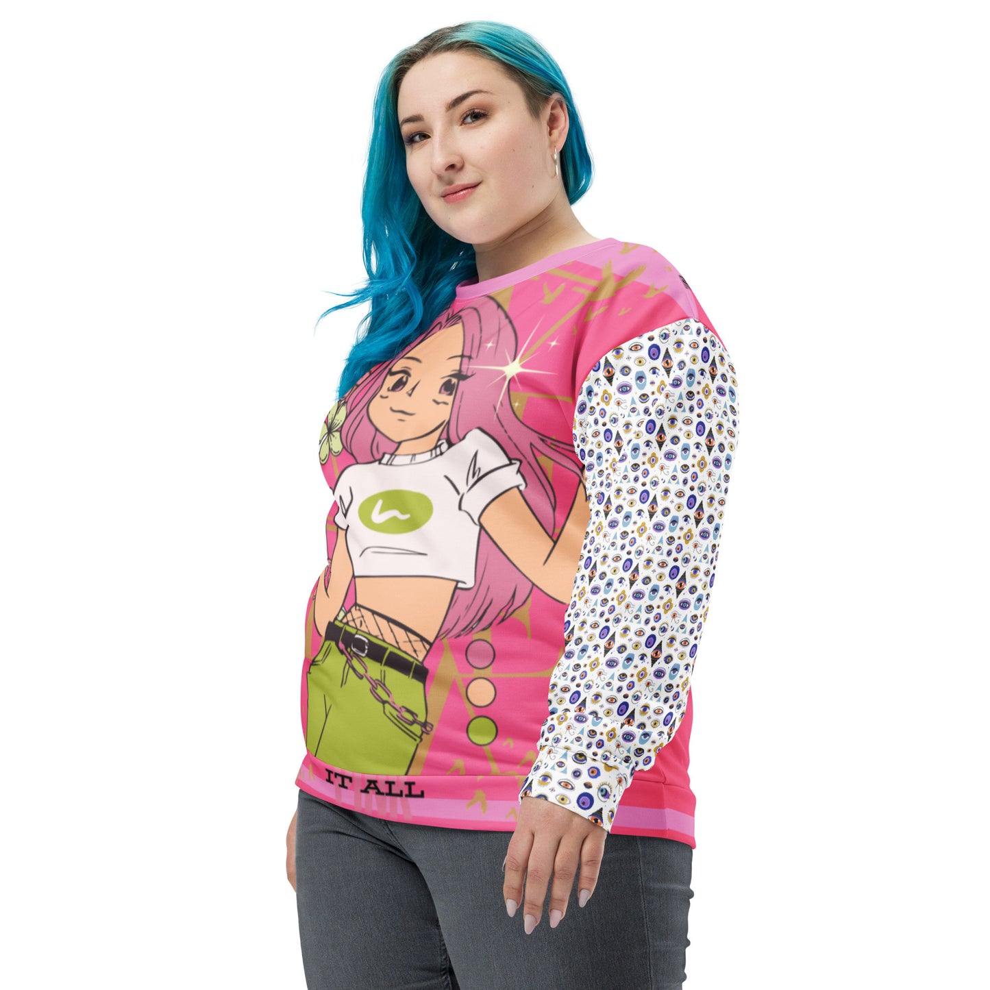 Evil Eye Sweatshirt from the Aphrodite Pink it All Collection-5