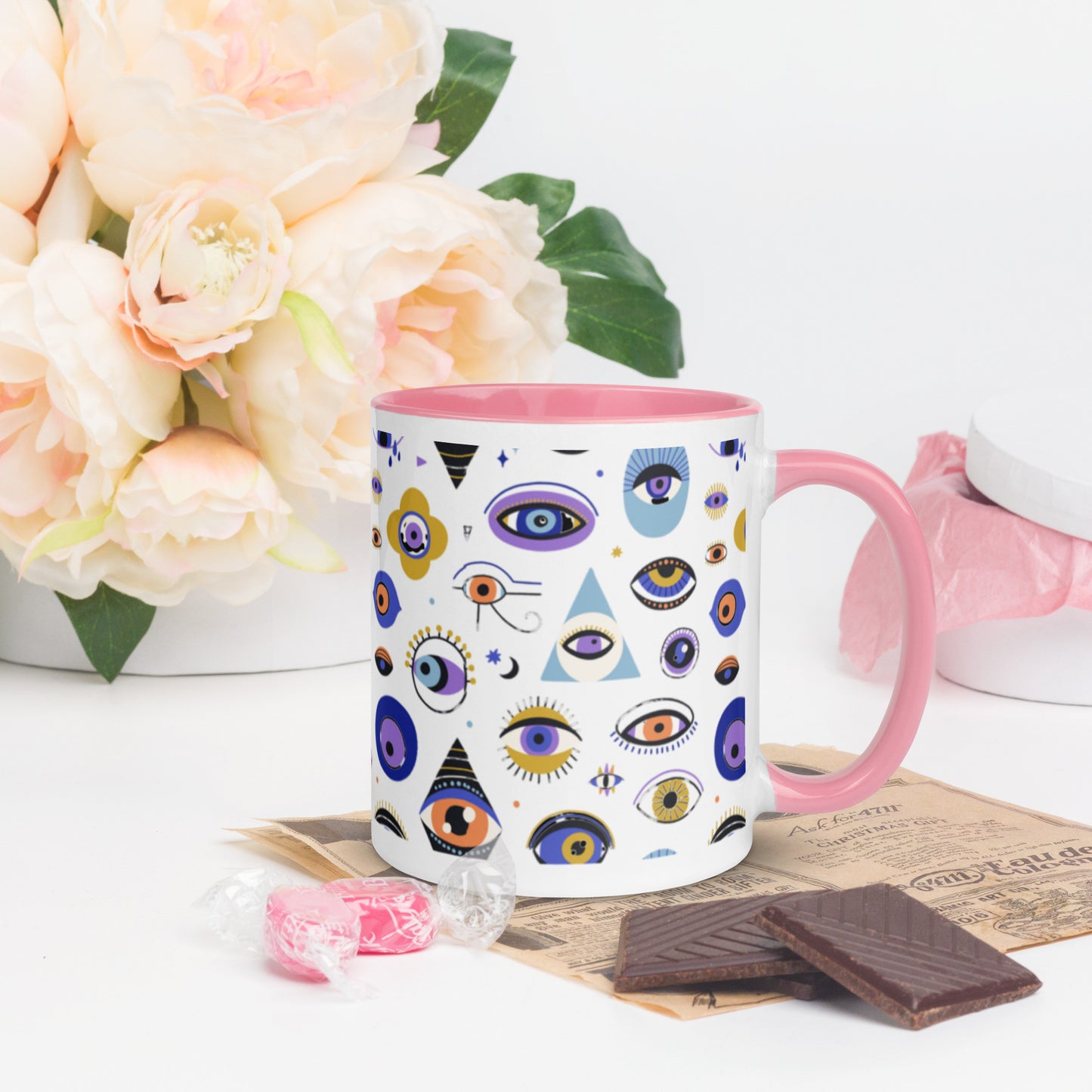 Evil Eye Souvenir Mug with Color Inside-13