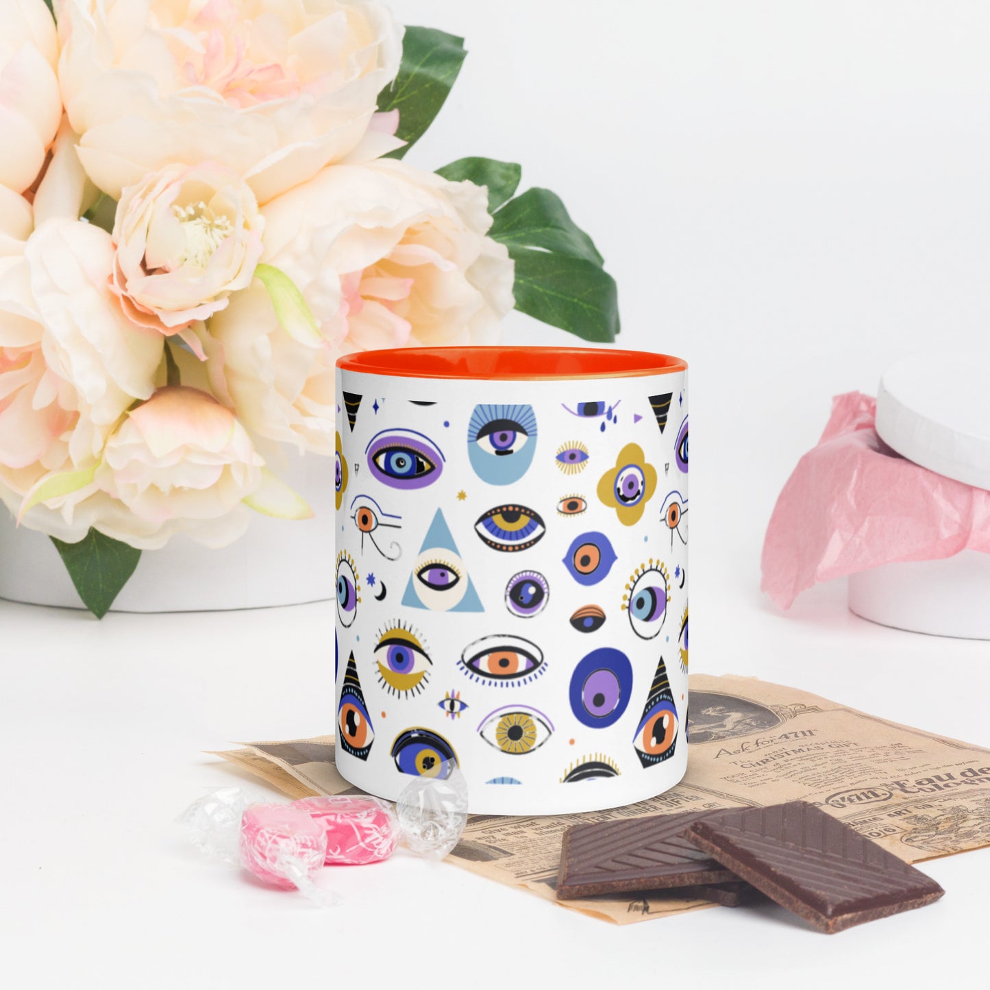 Evil Eye Souvenir Mug with Color Inside-8