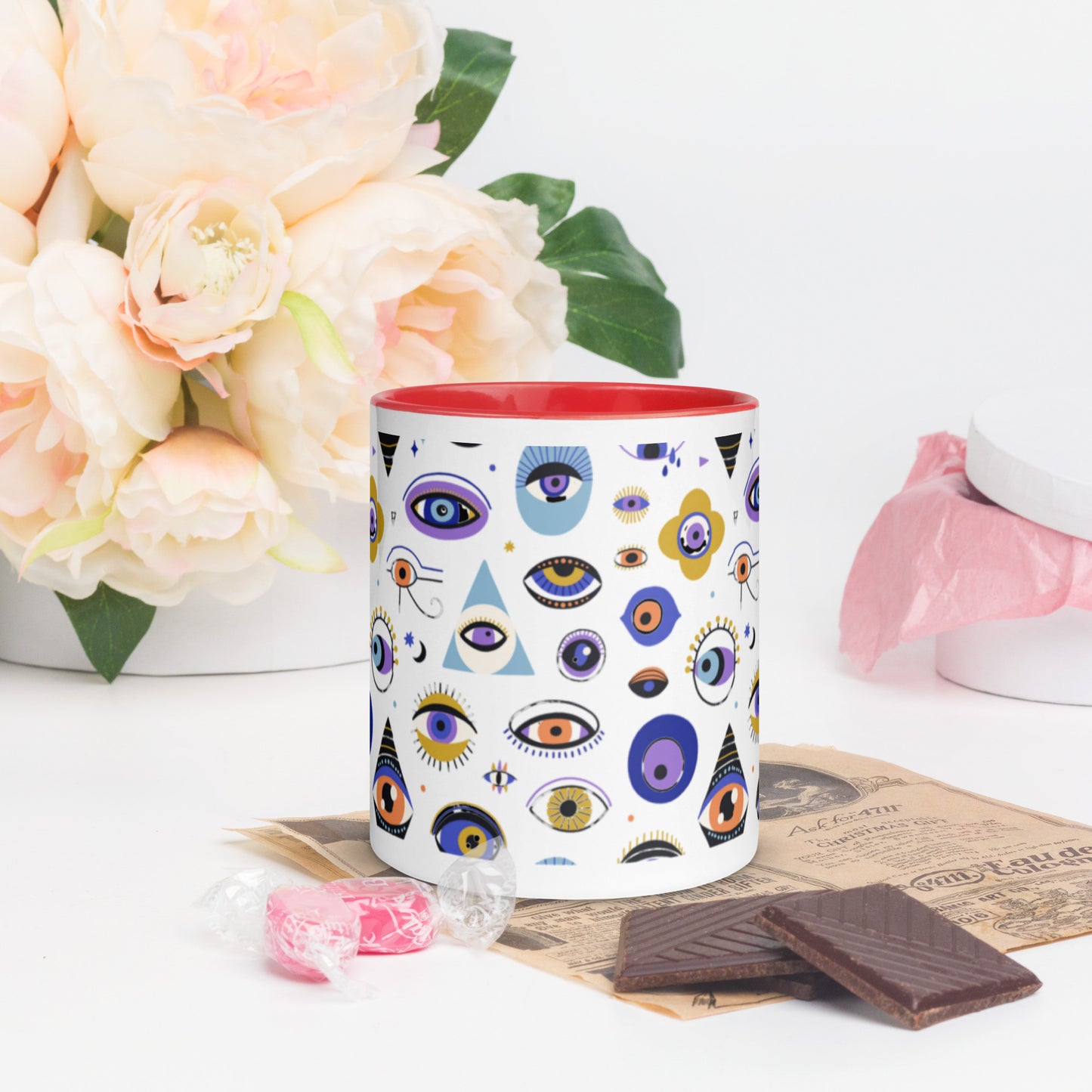 Evil Eye Souvenir Mug with Color Inside-5
