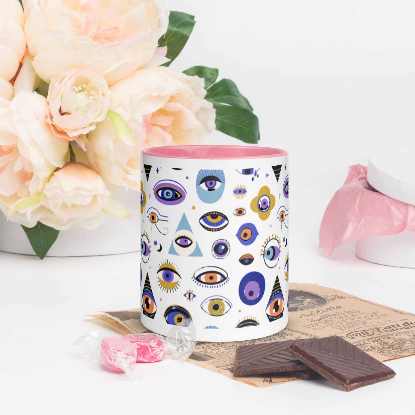 Evil Eye Souvenir Mug with Color Inside-14