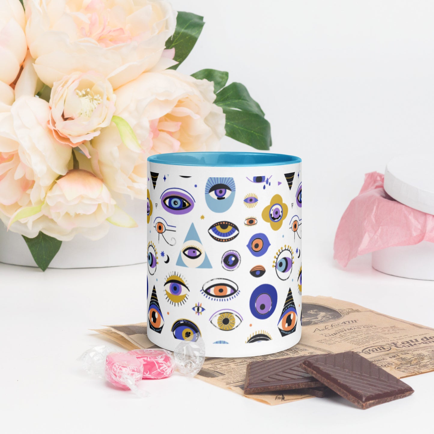 Evil Eye Souvenir Mug with Color Inside-11