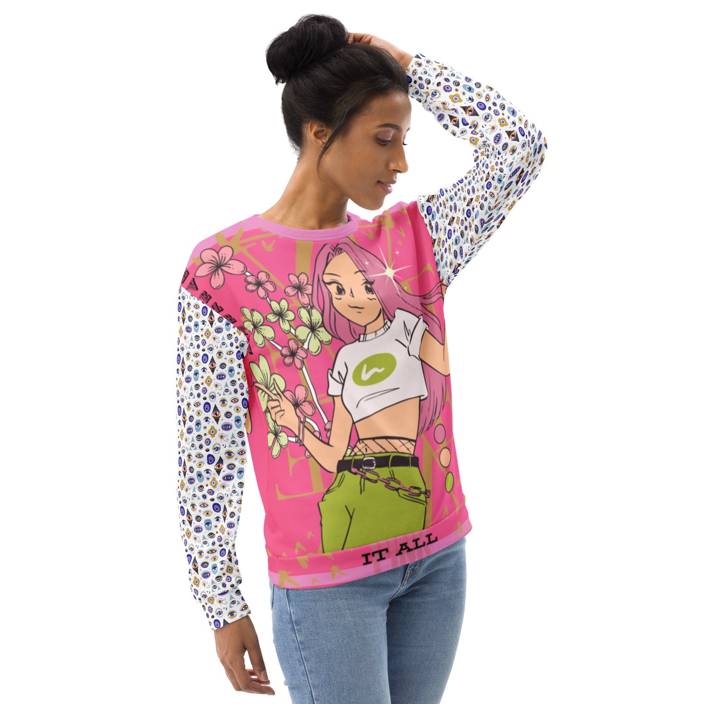 Evil Eye Sweatshirt from the Aphrodite Pink it All Collection-4