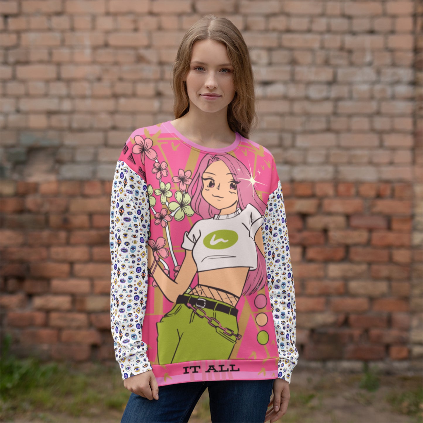 Evil Eye Sweatshirt from the Aphrodite Pink it All Collection-0