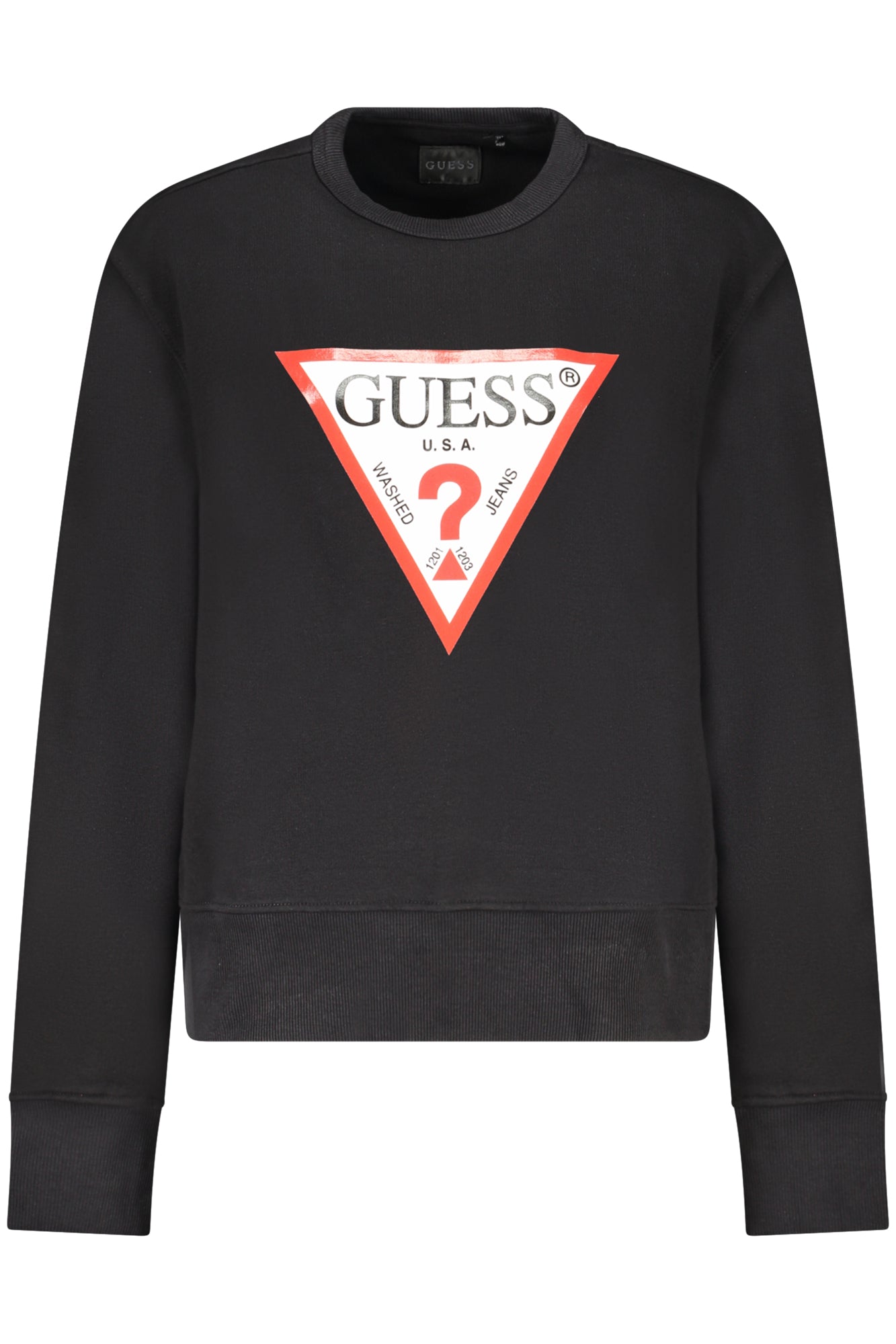 GUESS JEANS WOMEN'S BLACK ZIP-UP SWEATSHIRT-0