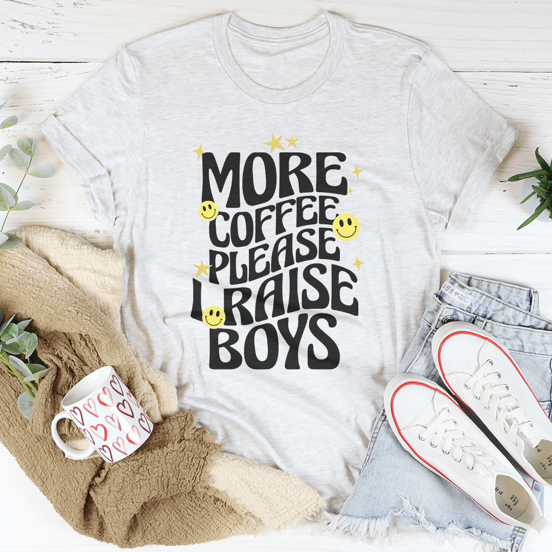 More Coffee Please I Raise Boys Tee-3