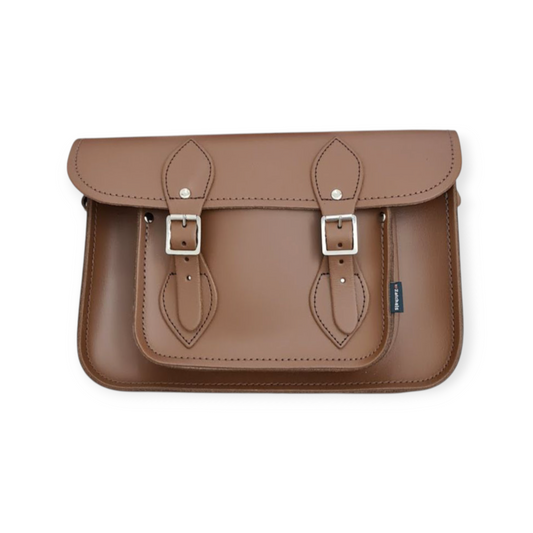 Leather Satchel - 11.5'' Chestnut - In Stock & Ready to Ship-0
