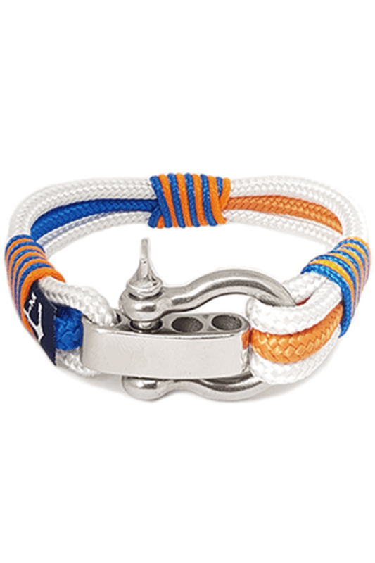 Adjustable Shackle Jolly Roger Nautical Bracelet-0