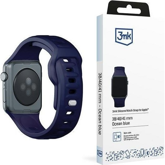 3mk Curea de ceas din silicon pentru Apple Watch 38/40/41 mm, albastru marin (5903108565653)-0