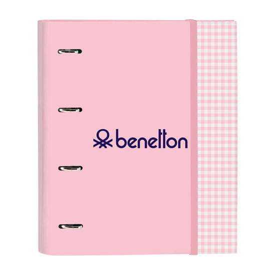 Ring binder Benetton Vichy A4 Pink (27 x 32 x 3.5 cm)-0