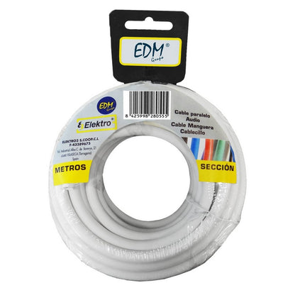 Coaxial TV Antenna Cable EDM 28026 White 50 m 2 x 1 mm-0