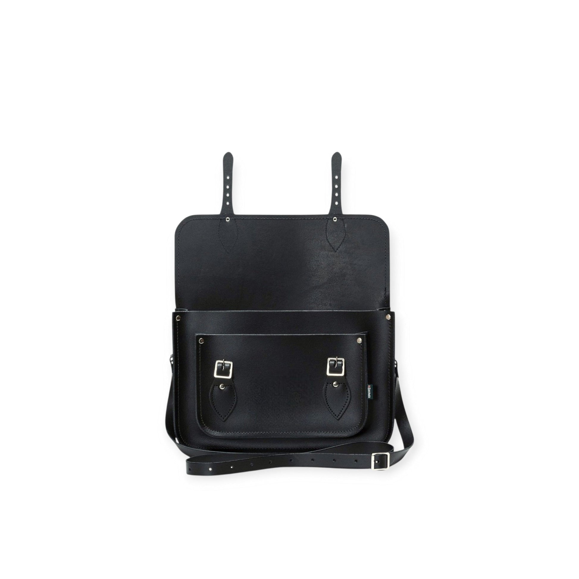 Leather Satchel - Black 11.5'' - In Stock & Ready to Ship-1