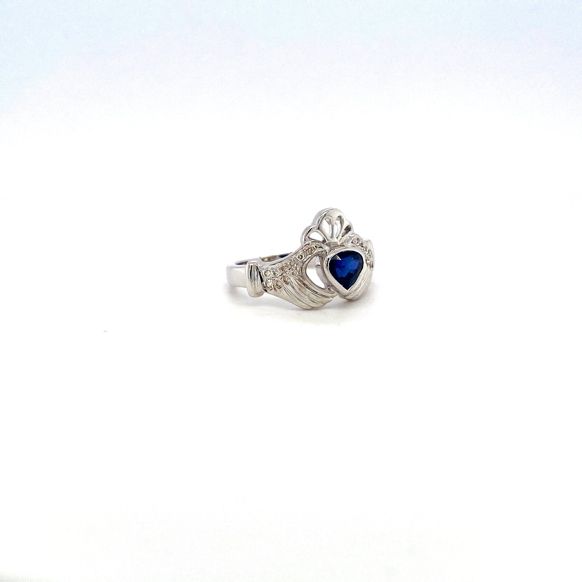 Sapphire and Diamond Ring in 18K White Gold - KGR 15478-1