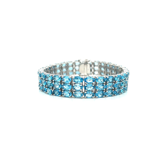Blue Topaz Bracelet in .925 Sterling Silver - KSD 41957-0