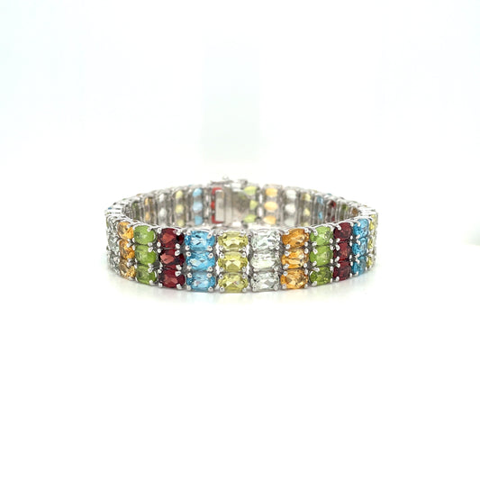 Blue Topaz Bracelet in .925 Sterling Silver - KSD 41957-1