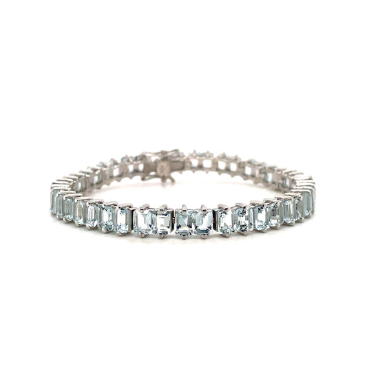 Aquamarine Bracelet in .925 Sterling Silver - KSD 46914-0
