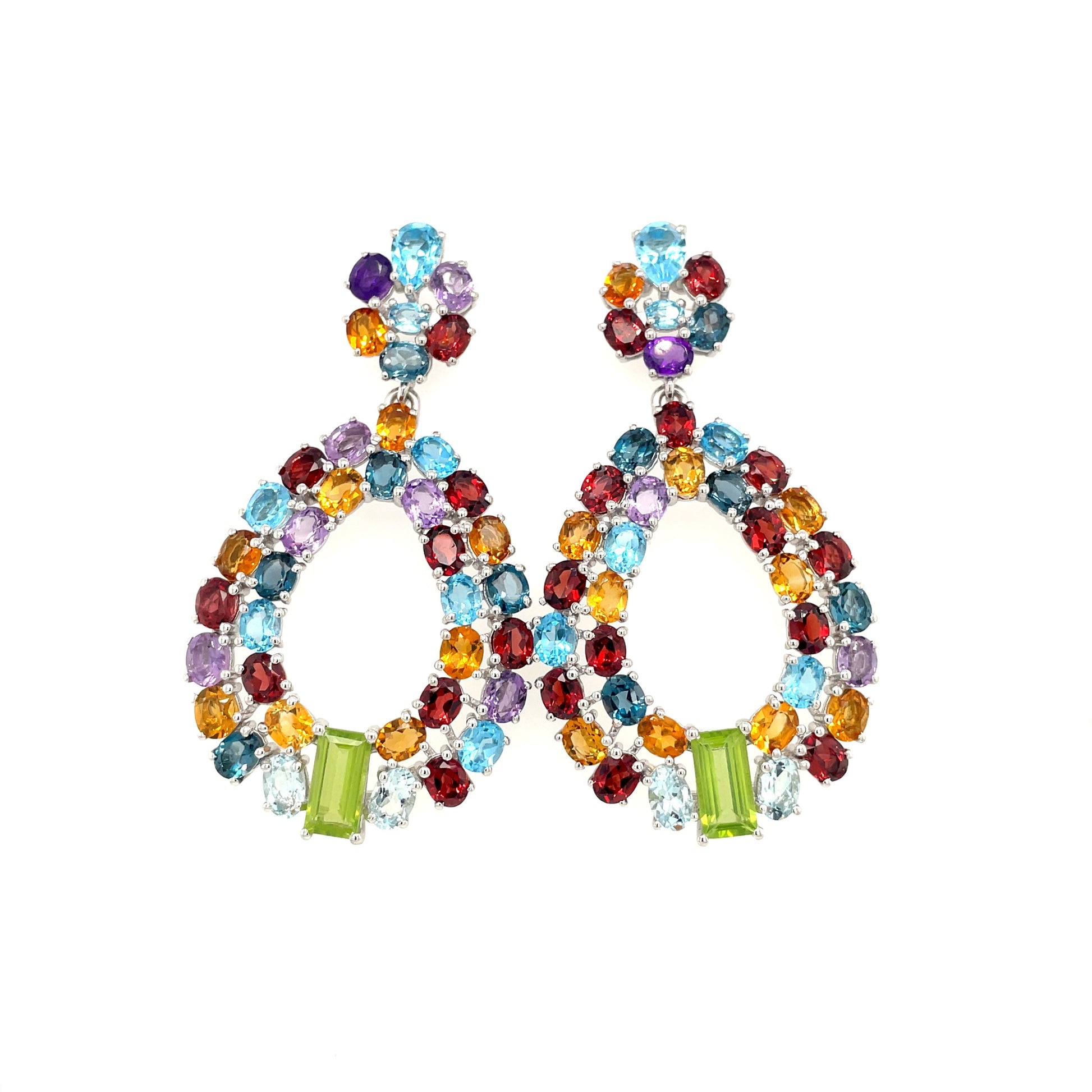 Multi Stone Earring in .925 Sterling Silver - KST 59090-0