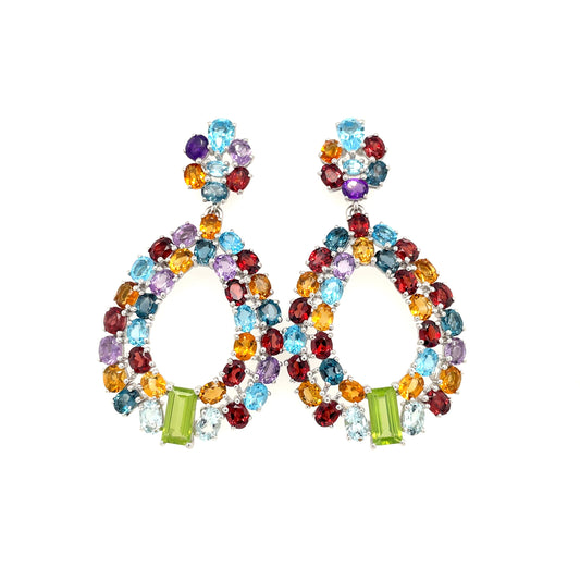 Multi Stone Earring in .925 Sterling Silver - KST 59090-0