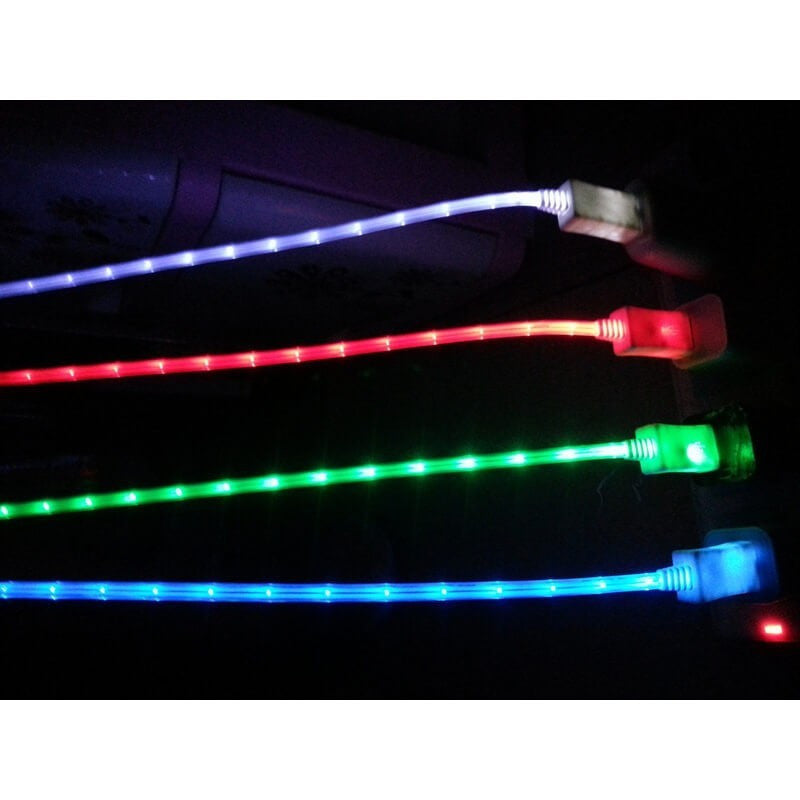 Világítós Micro USB kábel, 5 darab-5