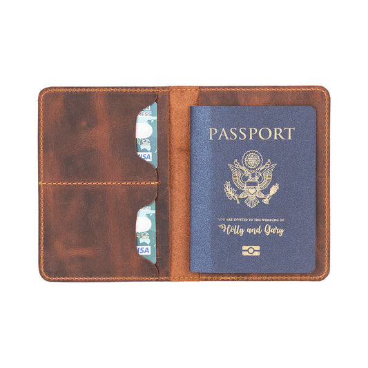Tempe Genuine Leather Passport Holder - Handcrafted Travel Document Organizer-0