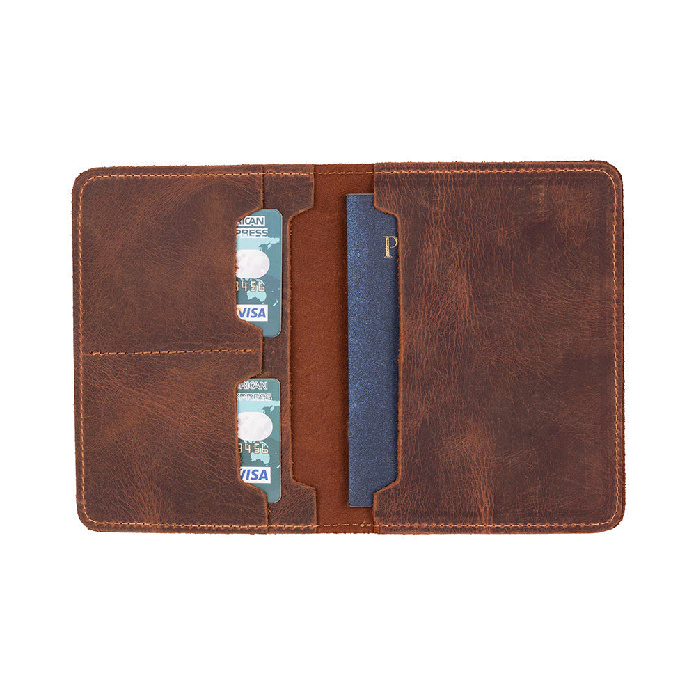 Yuma Genuine Leather Passport Wallet - Handmade Travel Document Holder-2