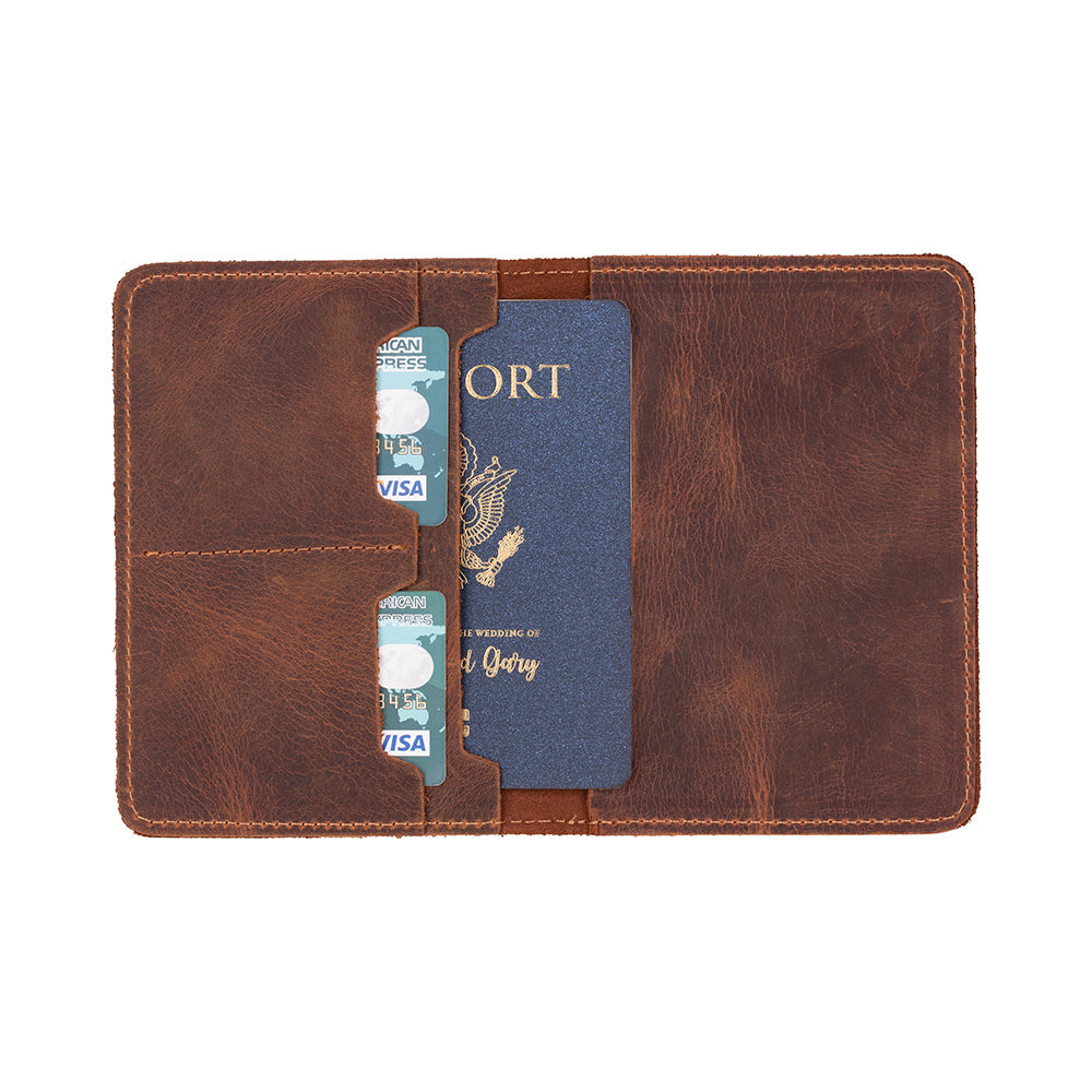 Yuma Genuine Leather Passport Wallet - Handmade Travel Document Holder-3