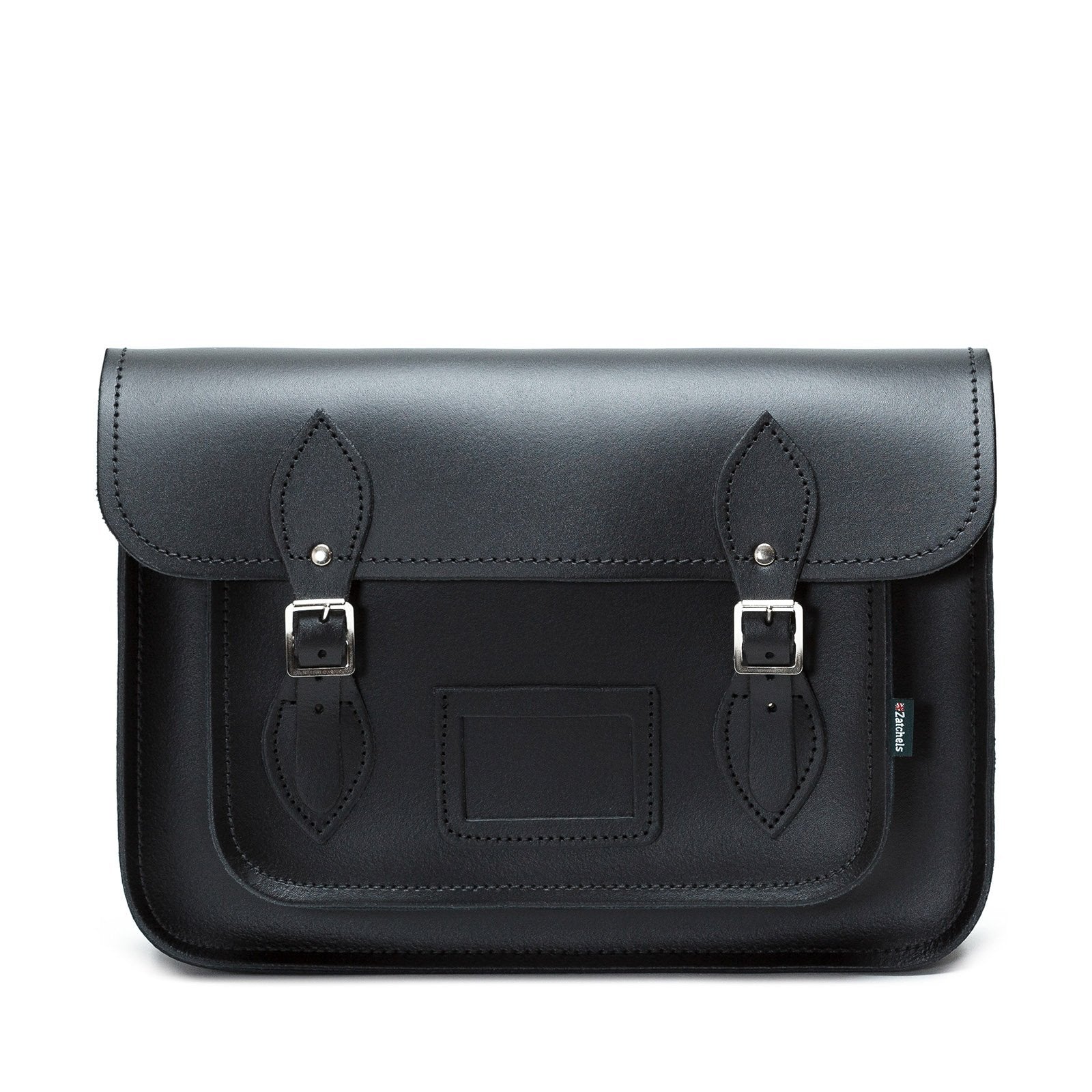 Leather Satchel - Black 13'' - In Stock & Ready to Ship-0