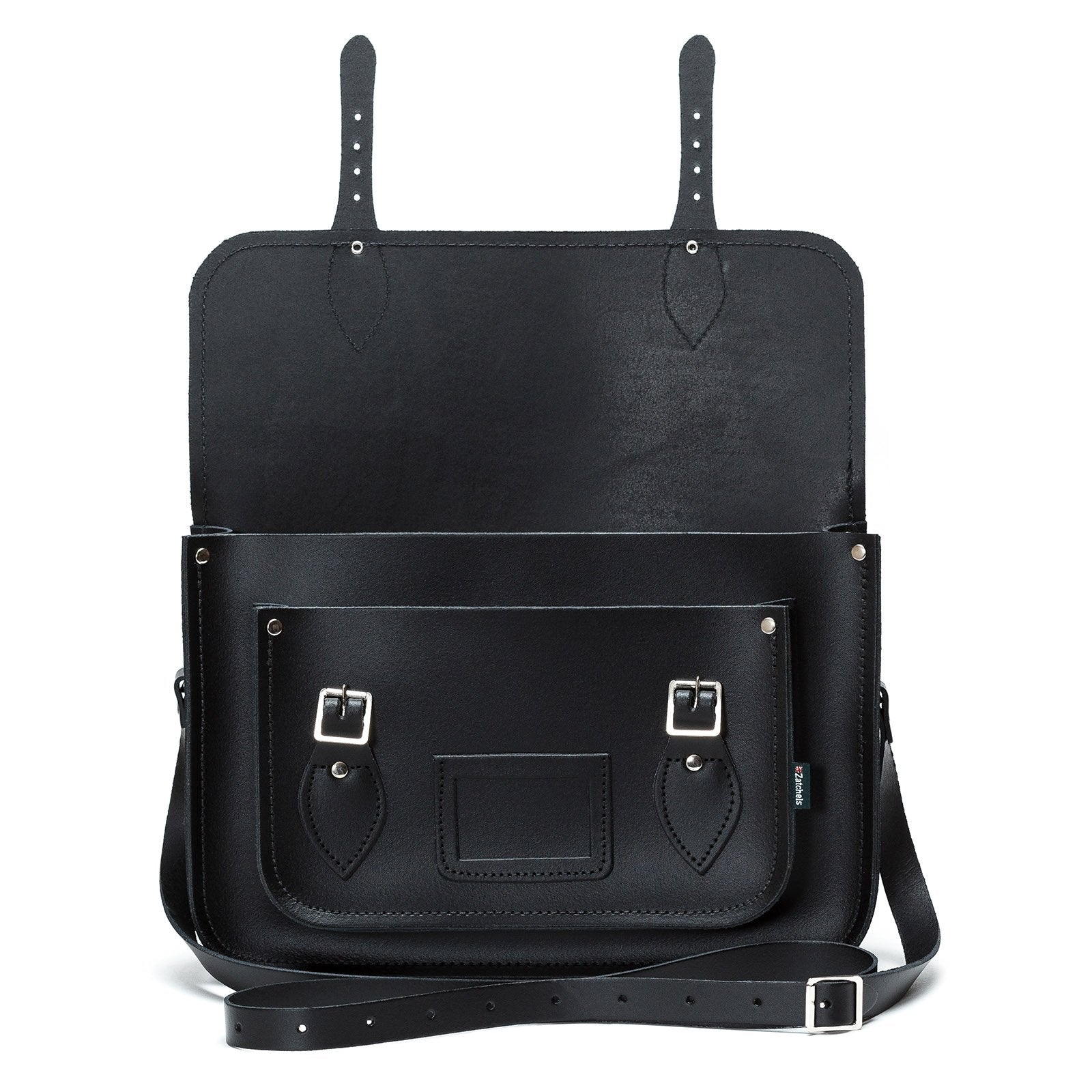 Leather Satchel - Black 13'' - In Stock & Ready to Ship-3