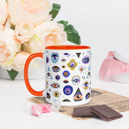 Evil Eye Souvenir Mug with Color Inside-6