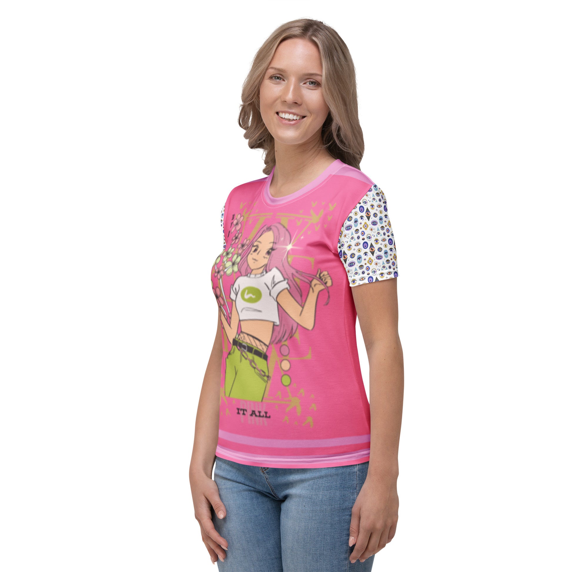 Evil Eye Aphrodite Pink it All collection Women's T-shirt-2
