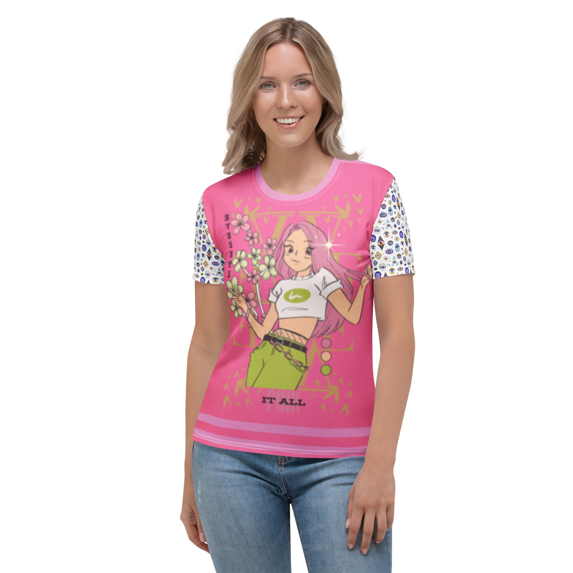 Evil Eye Aphrodite Pink it All collection Women's T-shirt-0