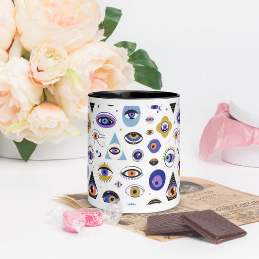 Evil Eye Souvenir Mug with Color Inside-0