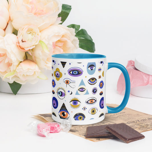 Evil Eye Souvenir Mug with Color Inside-10