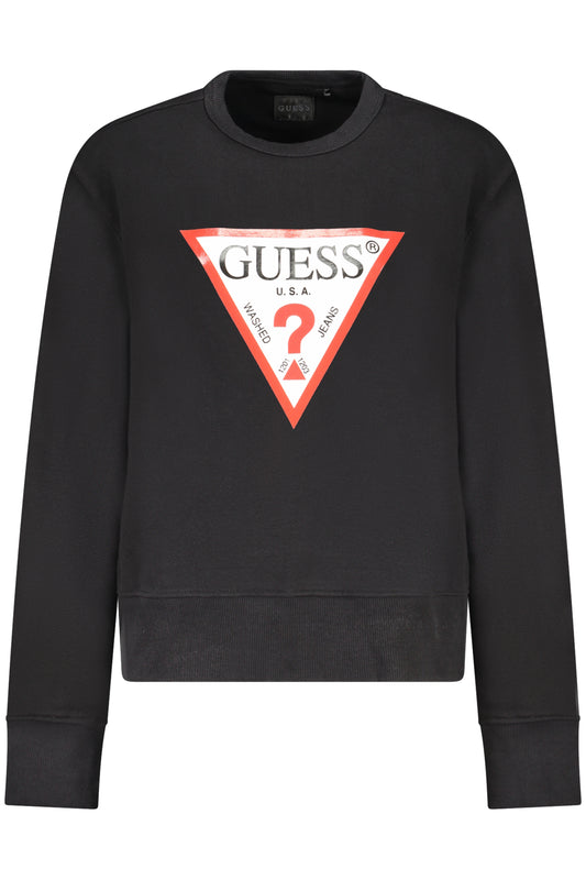 GUESS JEANS WOMEN'S BLACK ZIP-UP SWEATSHIRT-0