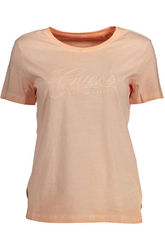 GUESS JEANS WOMEN'S SHORT SLEEVE T-SHIRT PINK-0