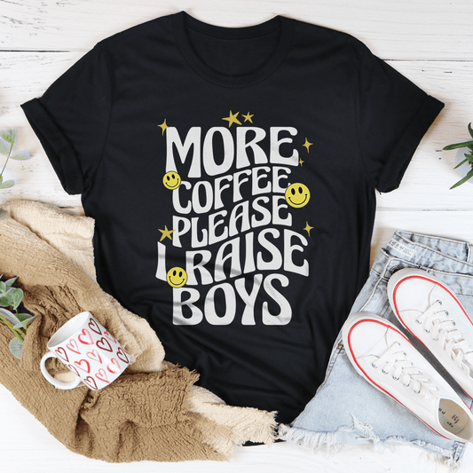 More Coffee Please I Raise Boys Tee-0
